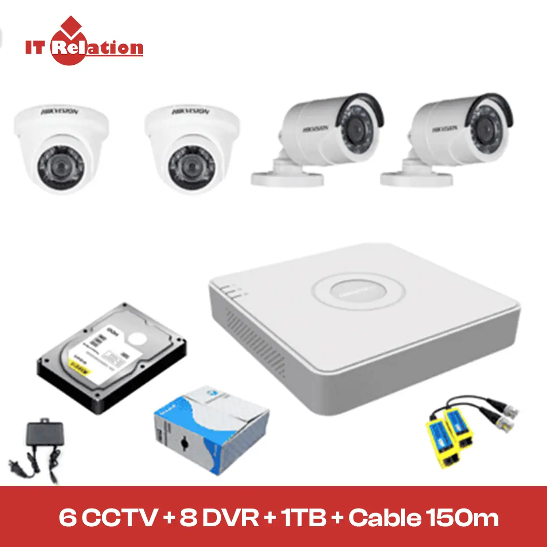 Hikvision 6 Unit 1080P Night Vision Security Camera Package Price