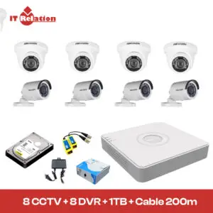 HIKVISION 8 Unit 1080P Night Vision Camera Package Price in Bangladesh