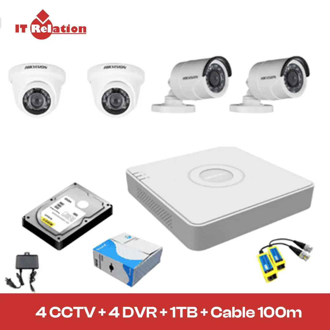 Hikvision 4 Unit 1080P Night Vision CC Camera Package Price in Bangladesh