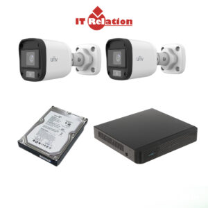 Uniview 2 Unit 1080P Night Vision Security CCTV Camera Package in Sylhet